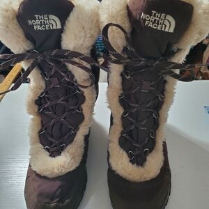 The North Face Brown Winter Boots with Fur Trim